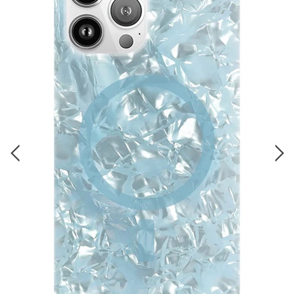 Flaunt SQUARE Icy Blue Pearl iPhone 15 Pro Max + MagSafe Case - Picture 1 of 1